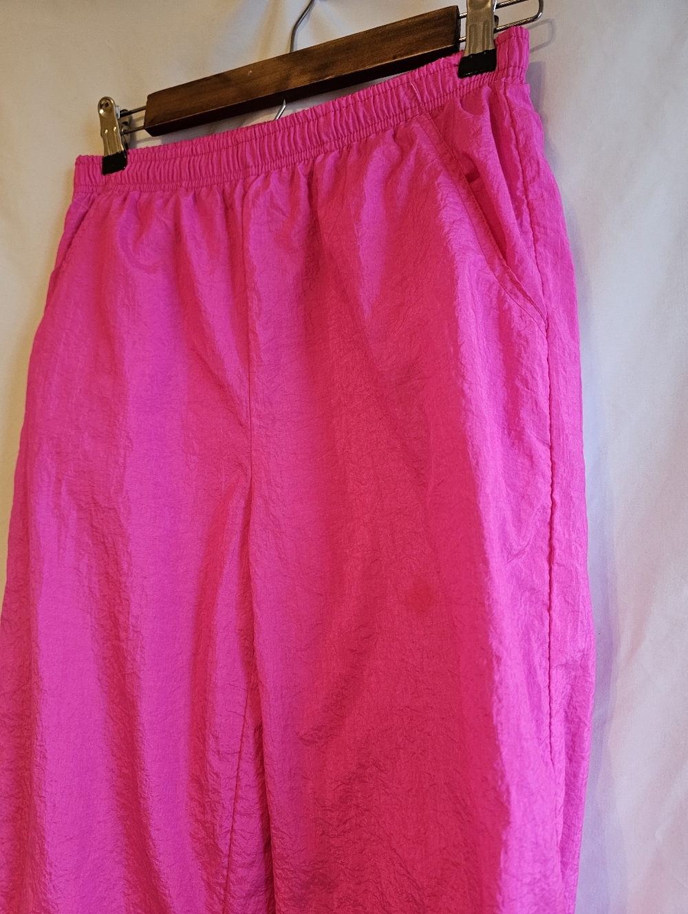 Vintage Bright Hot Pink Elastic Waist Casual Pants Lady Foot Locker Small